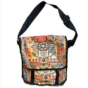House of Blues Help Ever Hurt Never Multicolored Canvas Messenger Crossbody Bag